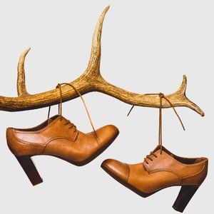 Camel Lace Up Boot with Heel